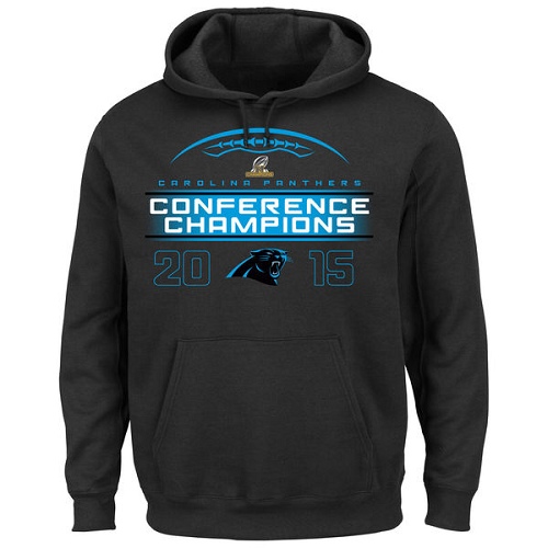 NFL Carolina Panthers Majestic 2015 NFC Conference Champions Supreme Ruler VIII Pullover Hoodie - Black